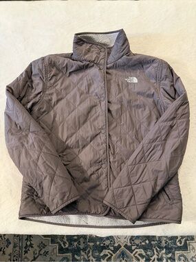 The North Face Sherpa-Lined Jacket in Light Gray and Brown